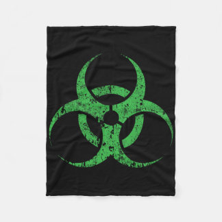 Couverture Polaire Symbole de risque biologique Vintage vert drôle Ha