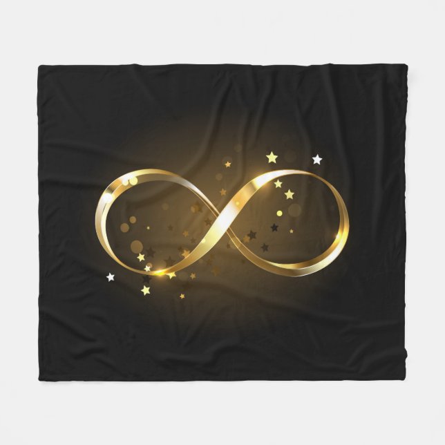 Couverture Polaire Symbole d'infini doré (Devant (Horizontal))