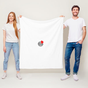 Couverture Polaire Symbole du coeur rouge créé avec des lignes lisses