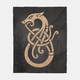 Couverture Polaire Symbole du nœud du serpent viking doré