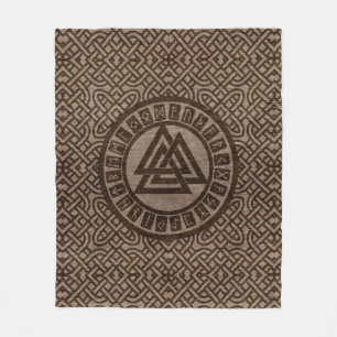 Couverture Polaire Symbole et runes de Valknut sur le motif celtique