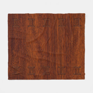 Couverture Polaire Symbole Gemini sur l'acajou Brown comme imprimé