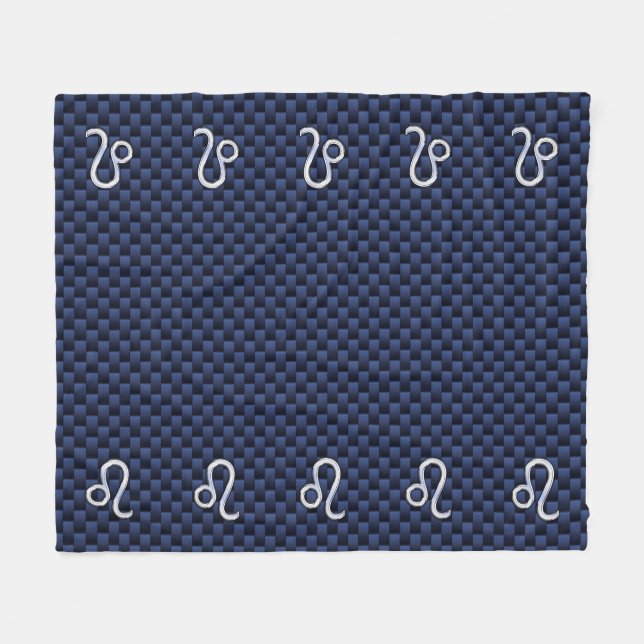 Couverture Polaire Symbole Leo d'argent sur l'impression en fibre de  (Devant (Horizontal))