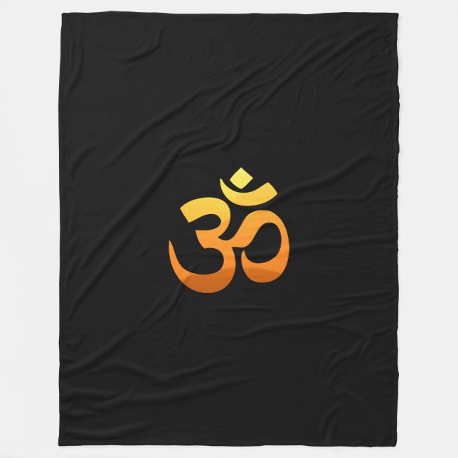 Couverture Polaire Symbole mantra Yoga Om Gold personnalisé (Devant)