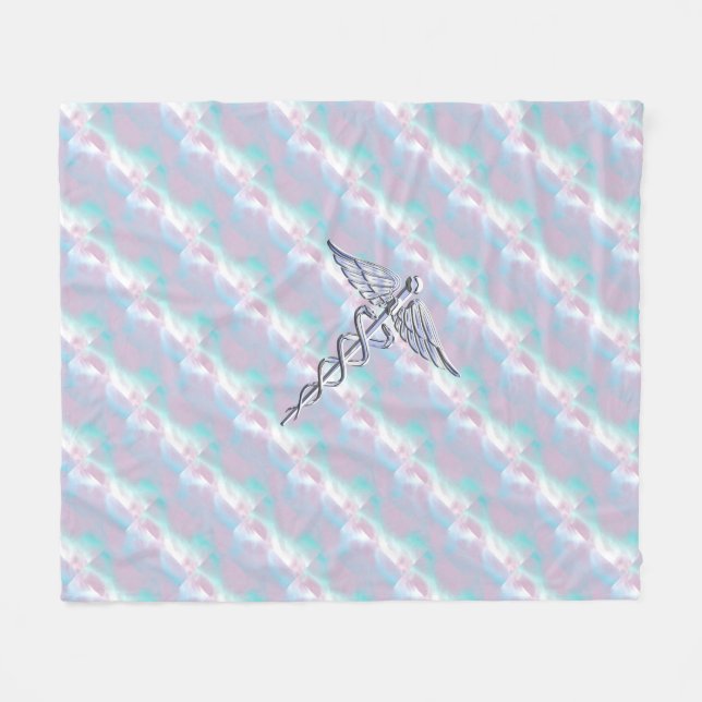 Couverture Polaire Symbole Médicale de Caduceus sur le Décor de la Pe (Devant (Horizontal))