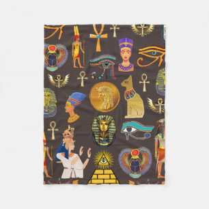Couverture Polaire Symbole Motif égyptien Hiéroglyphique antique