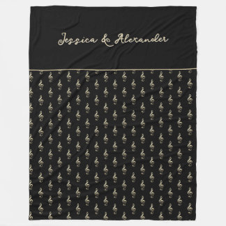 Couverture Polaire Symbole musical Treble Clef Musique Lover's Black
