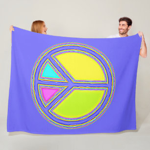 Couverture Polaire Symbole PAIX avec des couleurs remplies