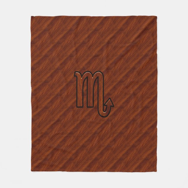 Couverture Polaire Symbole stylish Scorpio Zodiac en acajou (Devant)