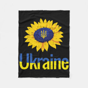 Couverture Polaire Symbole ukrainien Trident Tryzub Tournesol d'Ukrai