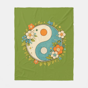 Couverture Polaire Symbole Yin Yang Vintage                          