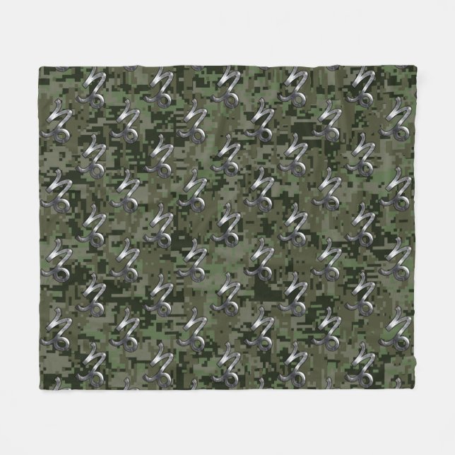 Couverture Polaire SYMBOLE Zodiaque Capricorne Camouflage numérique v (Devant (Horizontal))