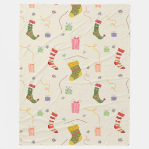 Couverture Polaire Symboles colorés de Noël Arrière - plan modifiable