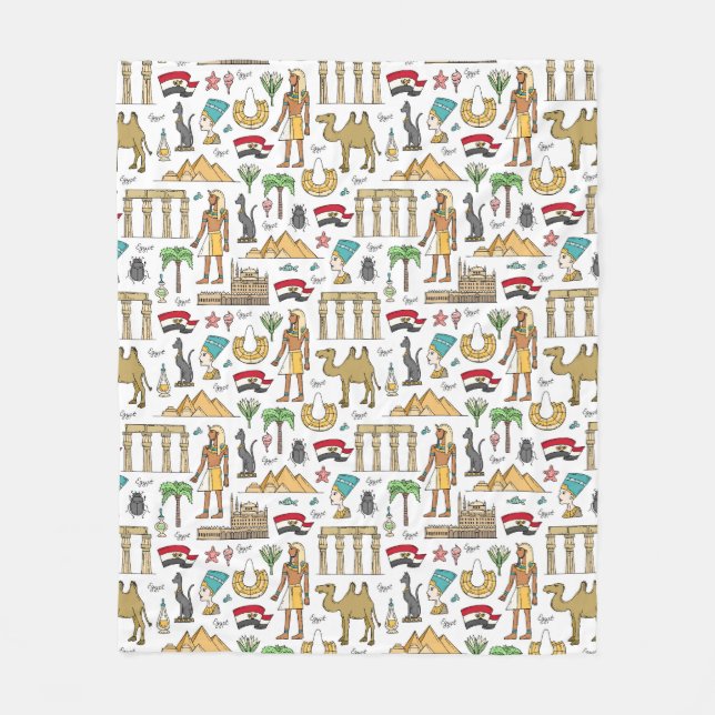 Couverture Polaire Symboles de couleur de motif de l'Egypte (Devant)
