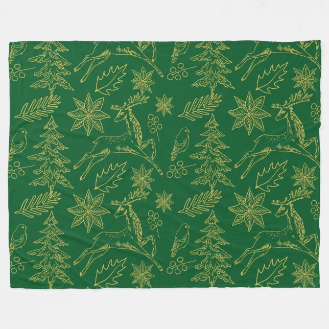 Couverture Polaire Symboles de Noël motif (Devant (Horizontal))