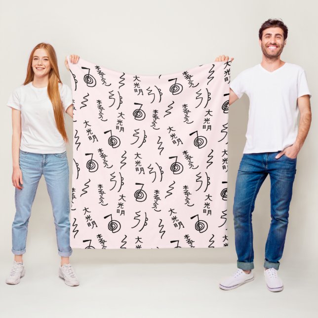 Couverture Polaire Symboles Reiki Motif - Reiki Chaudière polaire vid (En situation)