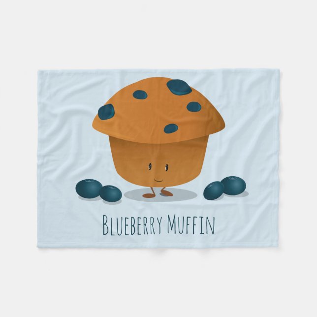 Couverture Polaire Sympathique Blueberry Muffin personnage de dessin (Devant (Horizontal))