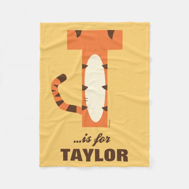 Couverture Polaire T est pour Tigger| Ajouter votre nom (Devant)