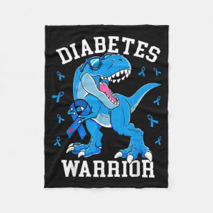 Couverture Polaire T-Rex Dinosaure Ruban Bleu Diabète de Type 1