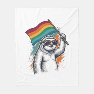 Couverture Polaire T-shirt avec design de gravure vintage de paresseu