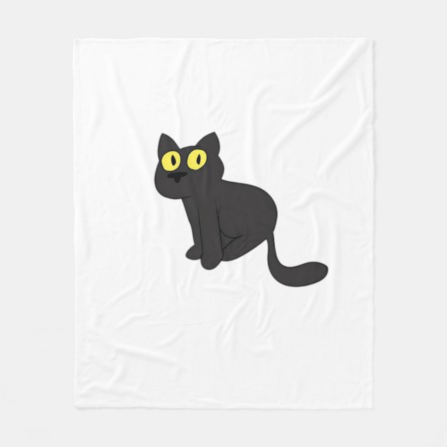 Couverture Polaire T-shirt classique Chat noir d'Halloween (Devant)