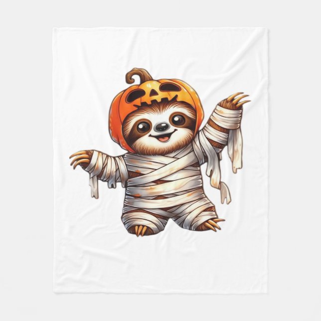 Couverture Polaire T-shirt classique de Sloth Mummy Halloween (Devant)