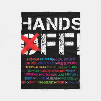 Couverture Polaire T-shirt de protestation Hands Off 3.png