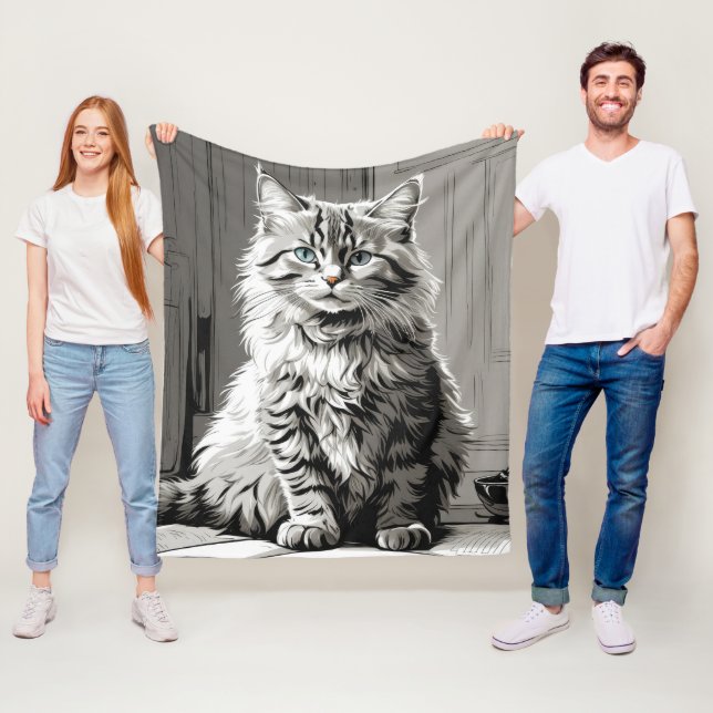 Couverture Polaire Tabby Gris (En situation)