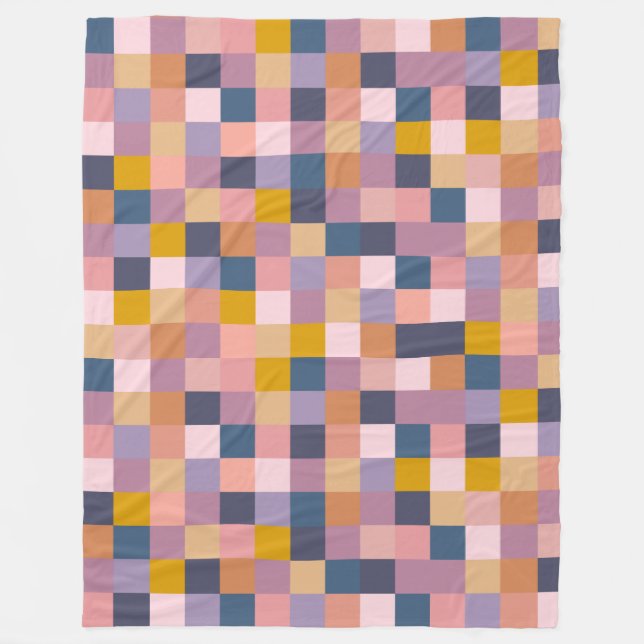 Couverture Polaire Tableau de contrôle rétro Géométrique Terre violet (Devant)