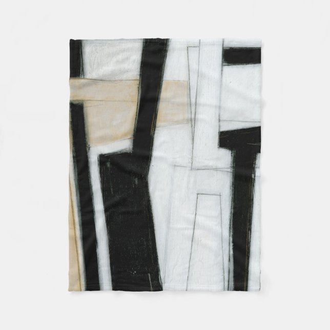 Couverture Polaire Tableau noir et blanc Abstrait (Devant)