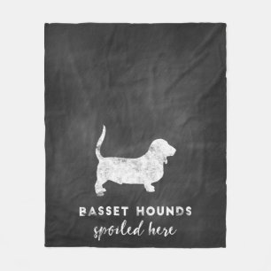 Couverture Polaire Tableau vintage de chiens de basset ici corrompu