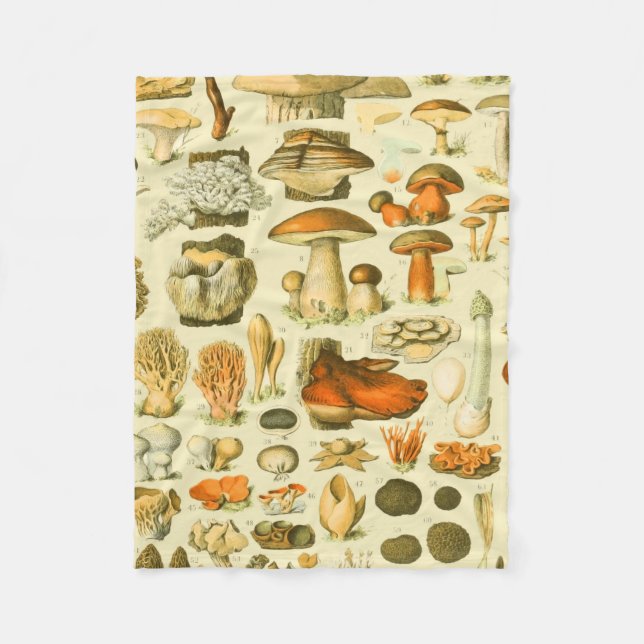 Couverture Polaire Tabouret de toilette Vintage de champignons Illust (Devant)