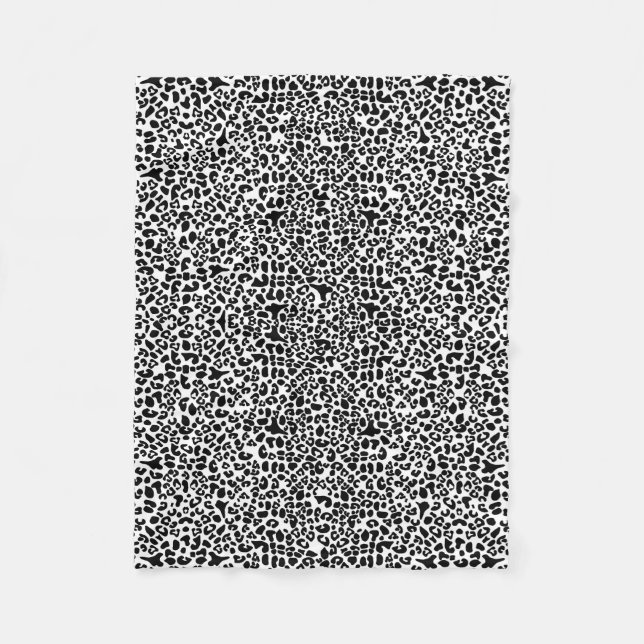 Couverture Polaire Taches noires et blanches à la mode d'animal (Devant)
