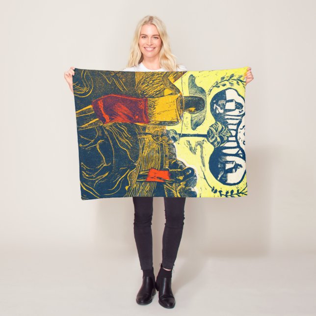 Couverture Polaire Tahitian Femmes et Chien, Gauguin (En situation)