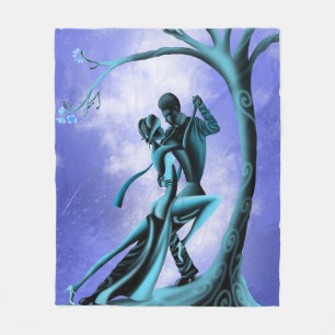 Couverture Polaire Tango romantique sous arbre de minuit