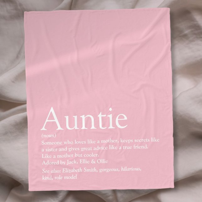 Couverture Polaire Tante Tante Citation Girl rose moderne Cool amusan (Créateur téléchargé)