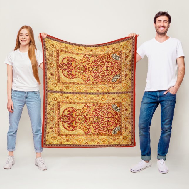 Couverture Polaire Tapis de prière musulman lavable à 2 personnes moy (En situation)