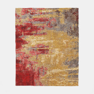 Couverture Polaire Tapis d'or rouge oriental texture.