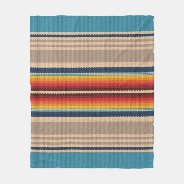Couverture Polaire Tapis Mexicain : Grandes Tailles Colorées Sans Cou (Devant)