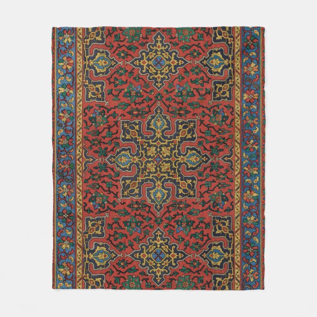 Couverture Polaire Tapis Perse Tapis Rouge Bleu classique (Devant)