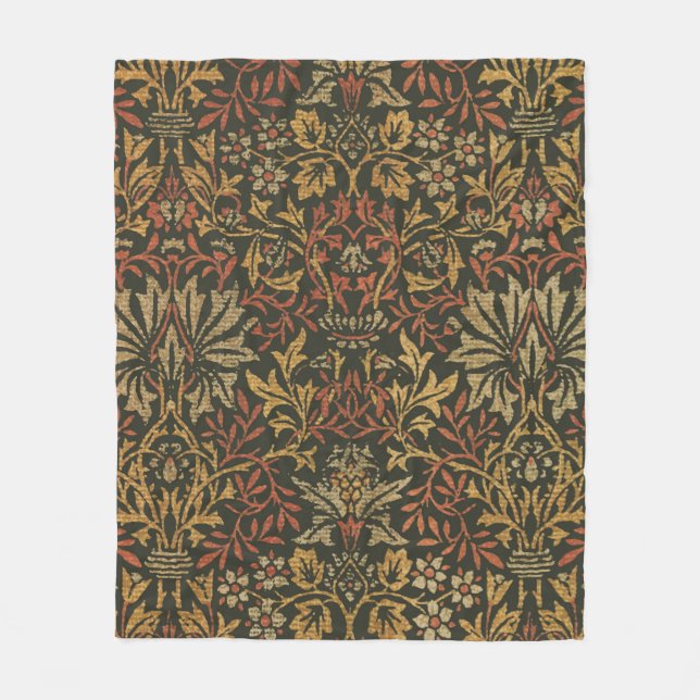 Couverture Polaire Tapisserie du jardin de fleurs William Morris (Devant)