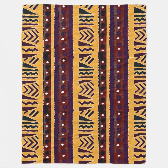 Couverture Polaire "Tapisserie tribale" : (Devant)