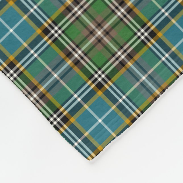 Couverture Polaire Tartan à dot bleu et vert brillant (Coin)