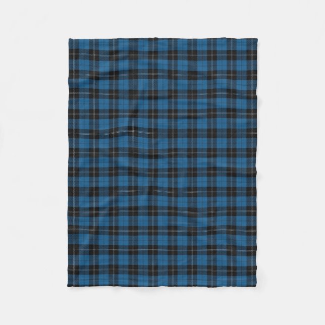 Couverture Polaire Tartan bleu de chasse de Ramsay Ramsey de clan (Devant)