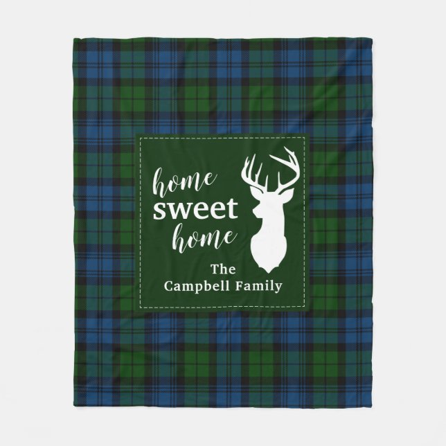 Couverture Polaire Tartan-clan Campbell militaire personnalisé (Devant)