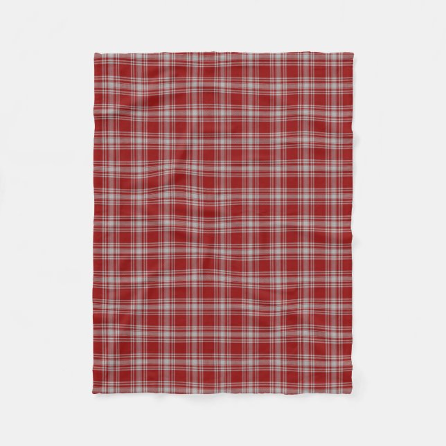 Couverture Polaire Tartan classique blanc rouge de Menzies de clan (Devant)