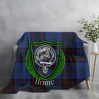 Couverture Polaire Tartan de Clan Écossais Domicile Crête