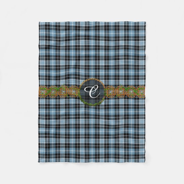 Couverture Polaire Tartan de Clark de monogramme (Devant)