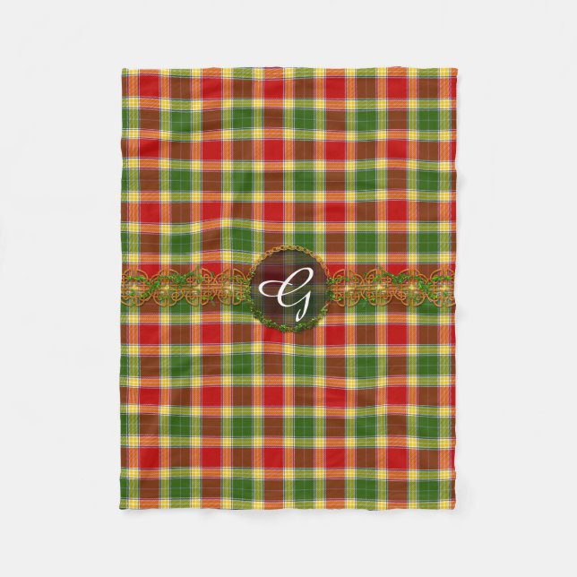 Couverture Polaire Tartan de Gibson de monogramme (Devant)