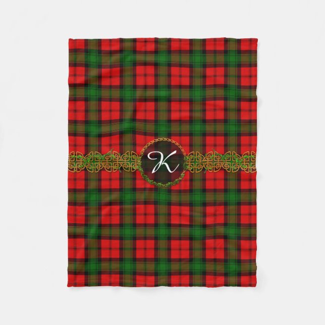 Couverture Polaire Tartan de Kerr de monogramme (Devant)